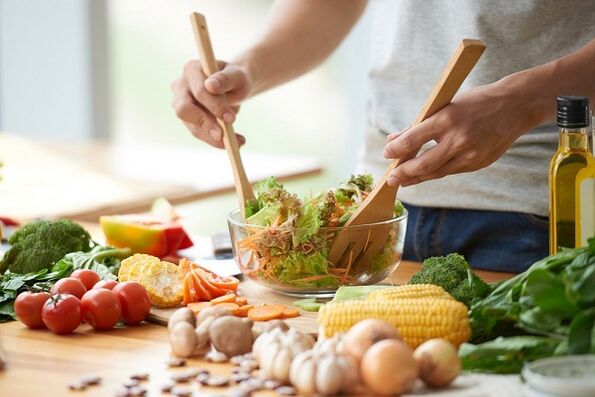 Preparation of plant salads for prostatitis